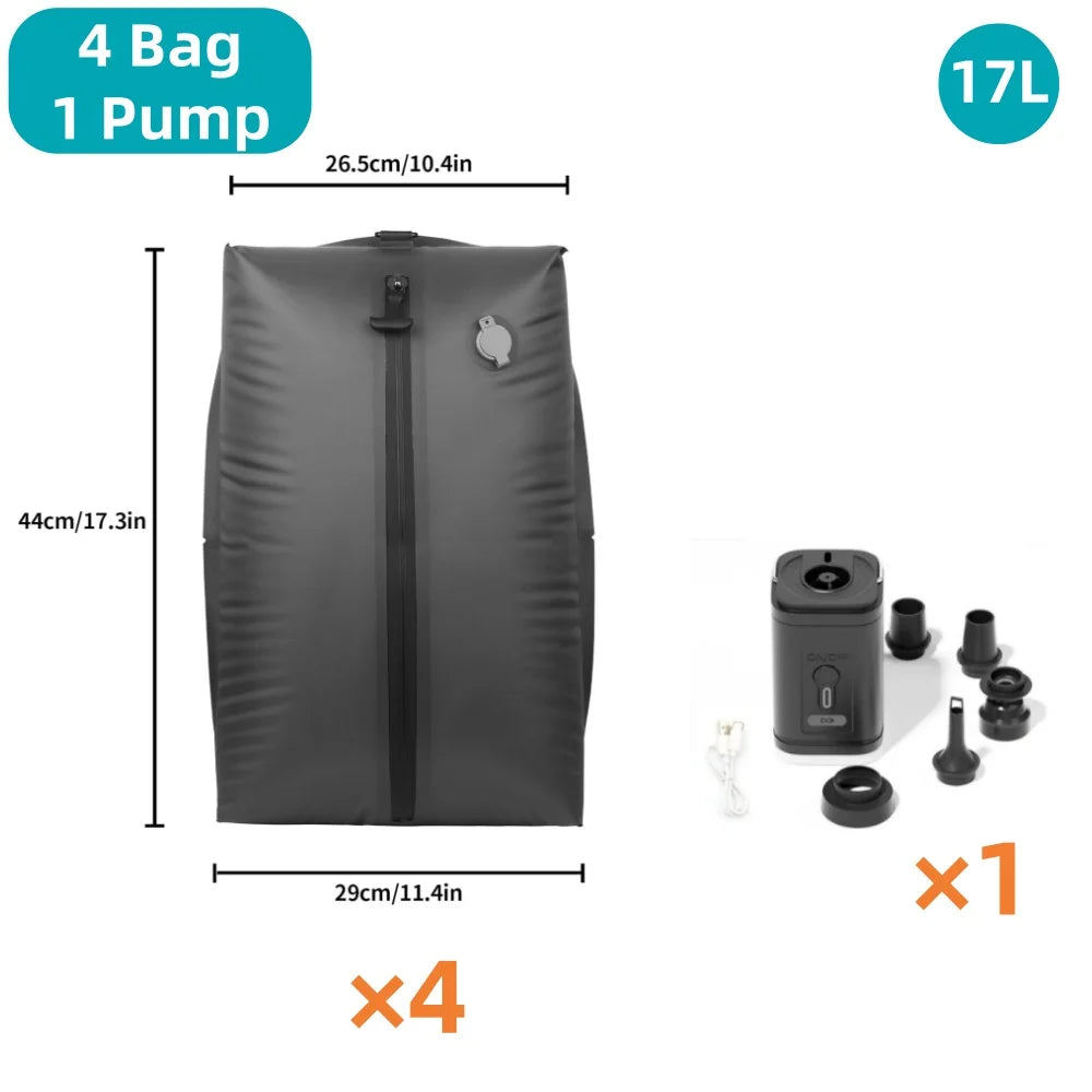 17L Vacuum Compression Bag with Air Pump Reusable Clothing Storage Bag