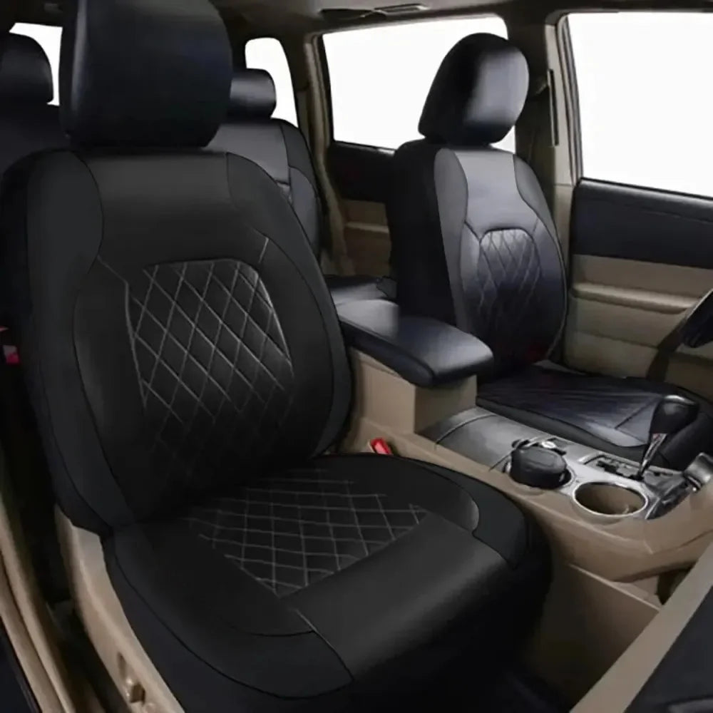 All-Season Waterproof PU Leather Seat Covers-Full Surround Protector forSedan,SUV,PickupTruck,Universal Fit with ExtraProtection