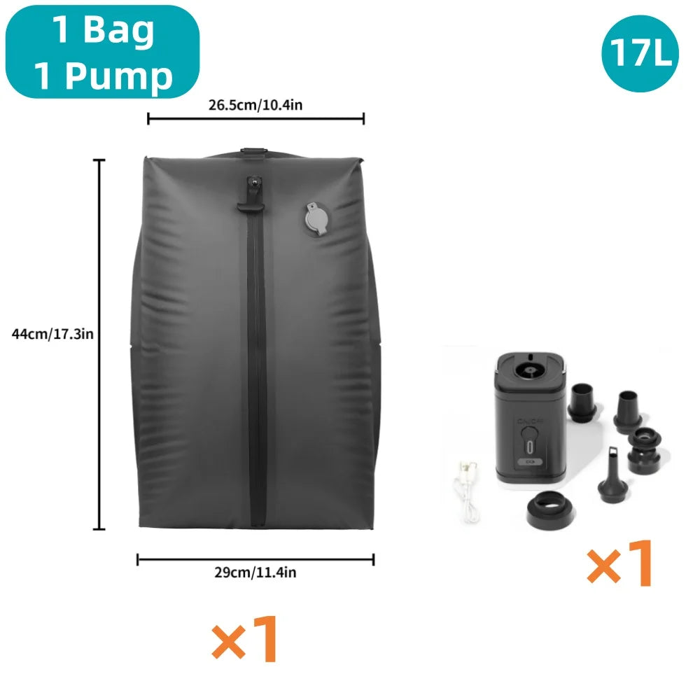 17L Vacuum Compression Bag with Air Pump Reusable Clothing Storage Bag