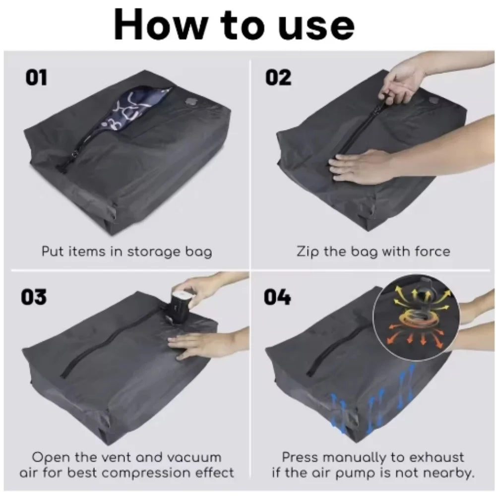 17L Vacuum Compression Bag with Air Pump Reusable Clothing Storage Bag