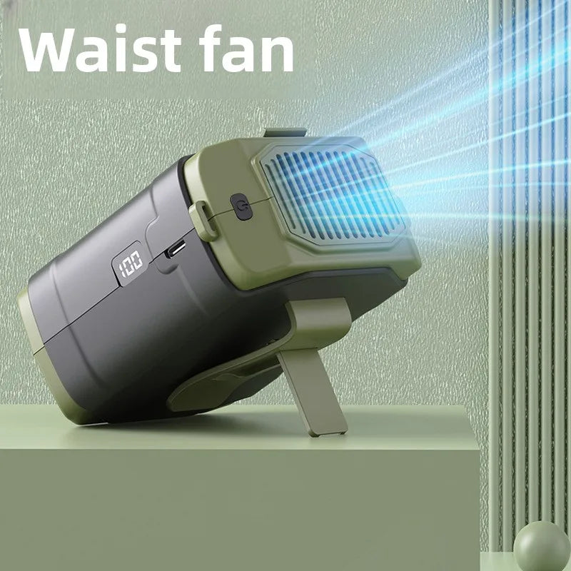 New Waist Small Fan Outdoor Cooling Cooling Large Wind Hand-held Fan