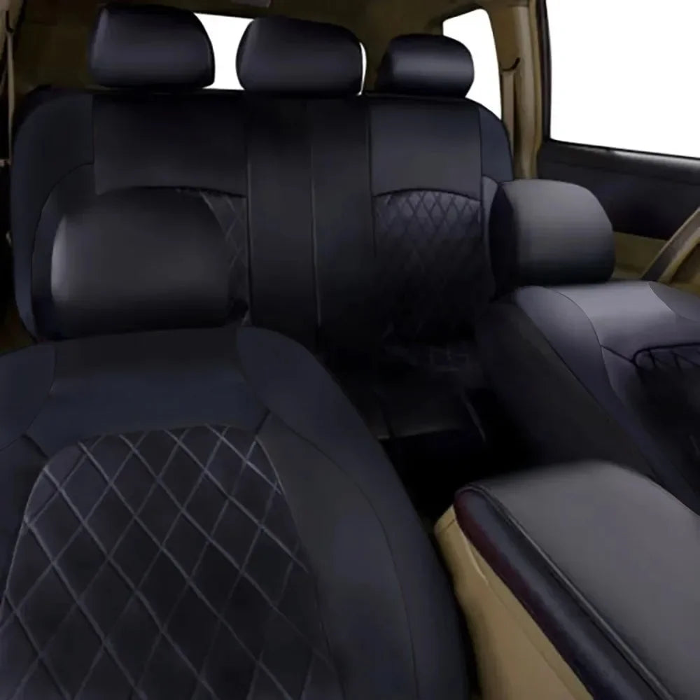 All-Season Waterproof PU Leather Seat Covers-Full Surround Protector forSedan,SUV,PickupTruck,Universal Fit with ExtraProtection