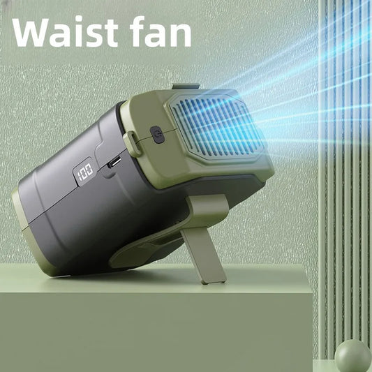 New Waist Small Fan Outdoor Cooling Cooling Large Wind Hand-held Fan